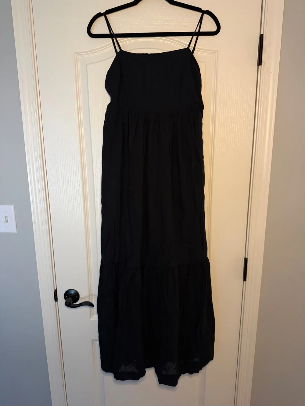 Abercrombie & Fitch Black Maxi Dress with Spaghetti Straps